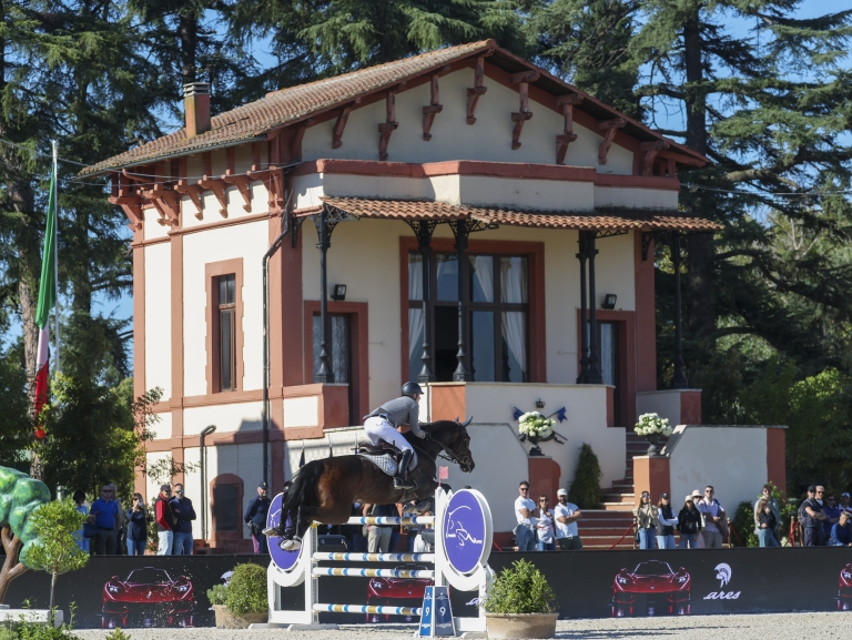 Ciaran Nallon marches to victory in the CSI5* 1.45m jumping competition against the clock in Tor did Quinto Rome.